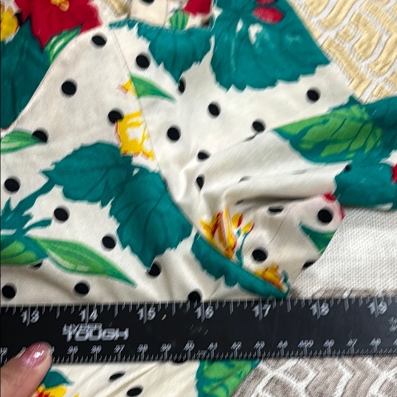 (T2) Benson & Smith 80s Vintage Bohemian Floral Print Cream Cotton Dress, Size 9 - Picture 9 of 14